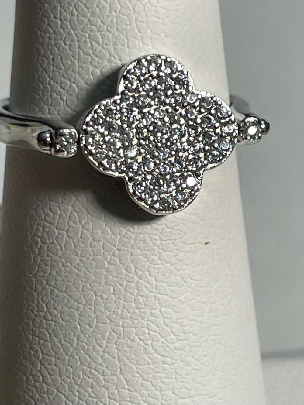 Bomb Party Sterling Club Clover Ring, A Stunning Story,Onyx Cz Sterling Sz 6